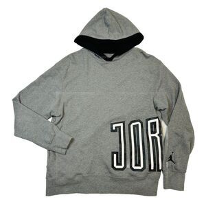 Nike Air Jordan Sport DNA Pullover Hoodie Grey Black DV7724-091 Mens Size Medium